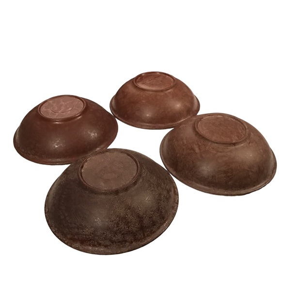 4 Vintage Faux Burl Wood Brown 2 Boltalite 2 Hunter Melamine 8" Bowl MCM USA - Picture 11 of 12